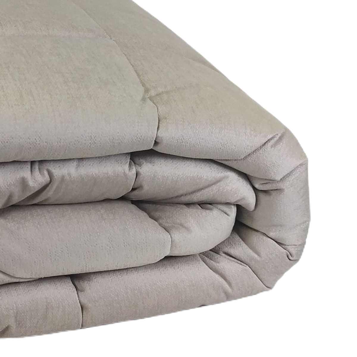 Trapunta 1 Piazza e e Mezza Claire Velluto Tortora | Angelo Carillo