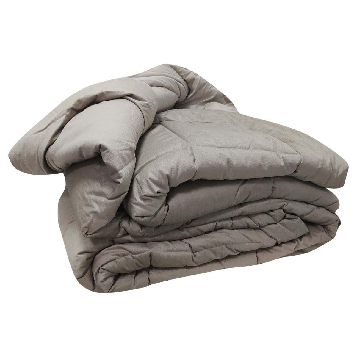 Trapunta 1 Piazza e e Mezza Claire Velluto Tortora | Angelo Carillo