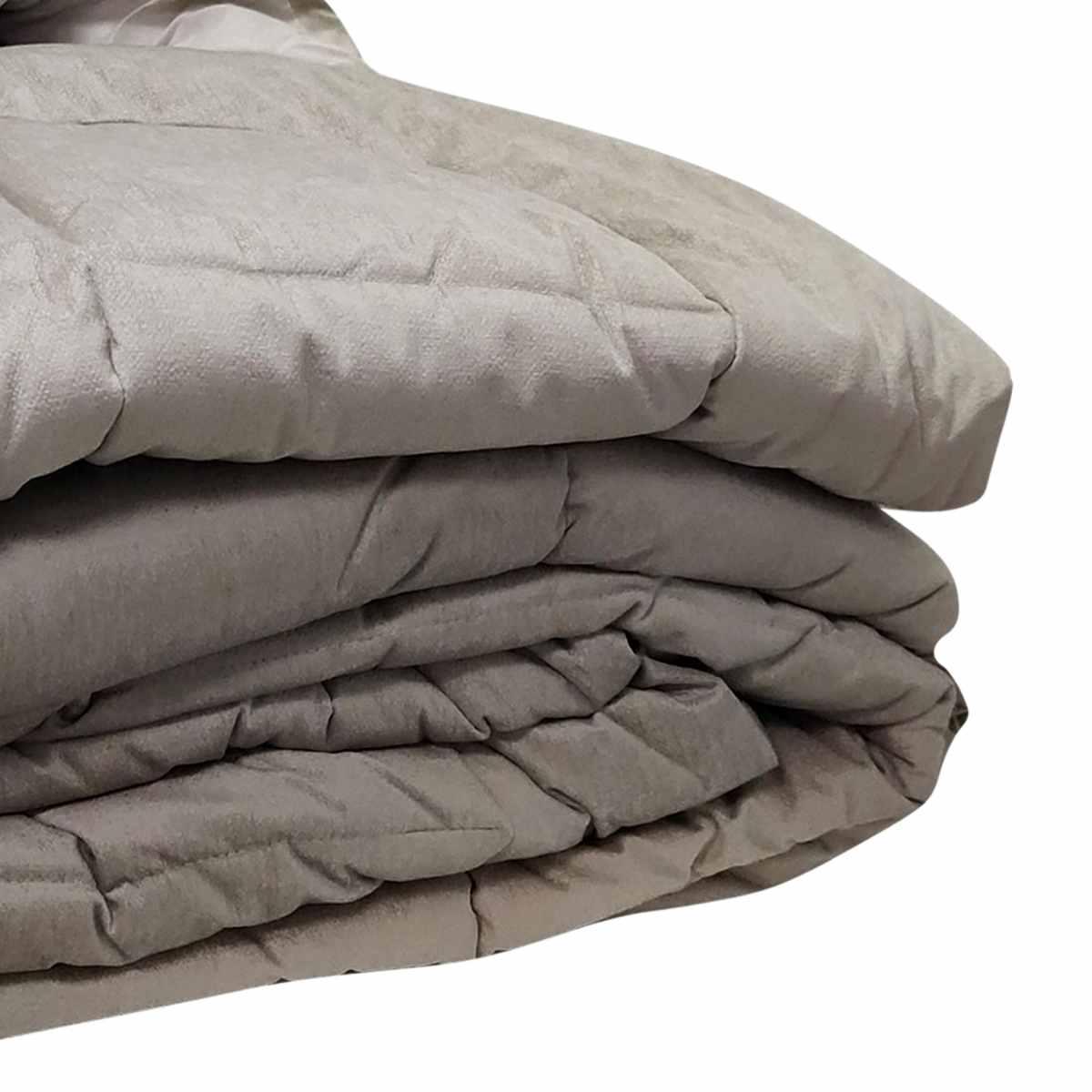 Trapunta 1 Piazza e e Mezza Claire Velluto Tortora | Angelo Carillo