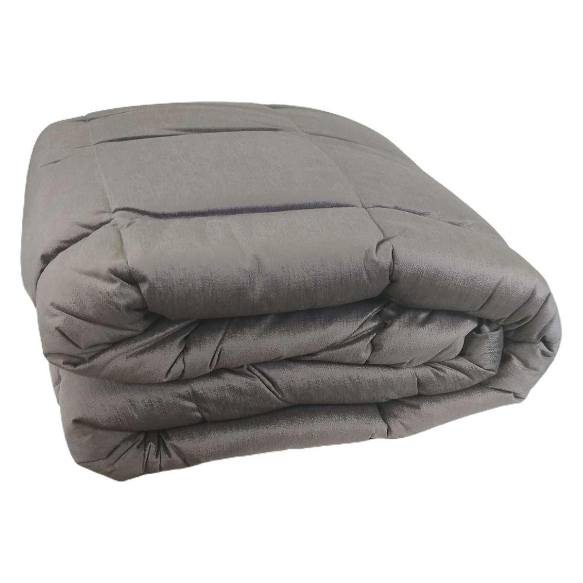 Trapunta 1 Piazza e e Mezza Claire Velluto Grigio | Angelo Carillo