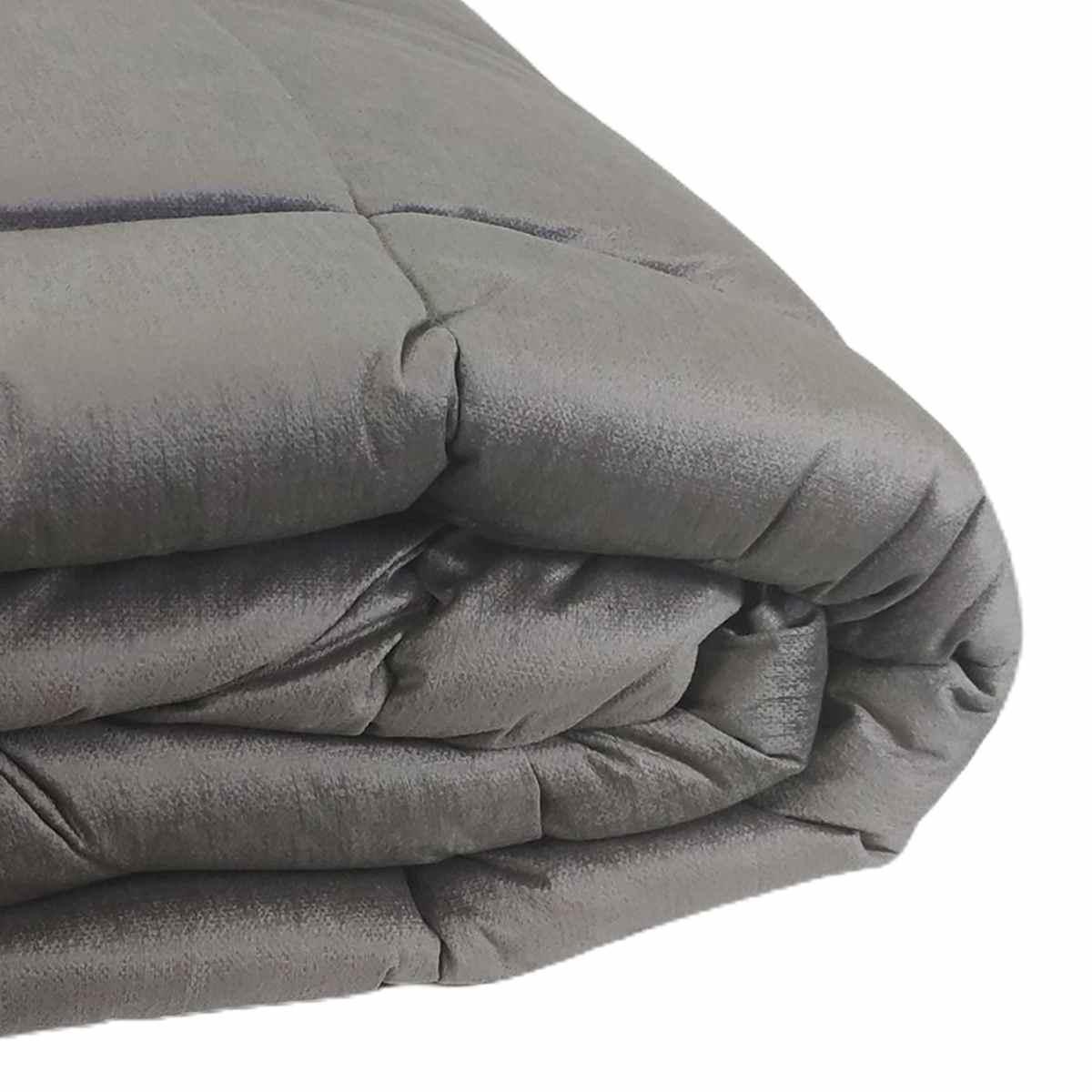 Trapunta 1 Piazza e e Mezza Claire Velluto Grigio | Angelo Carillo