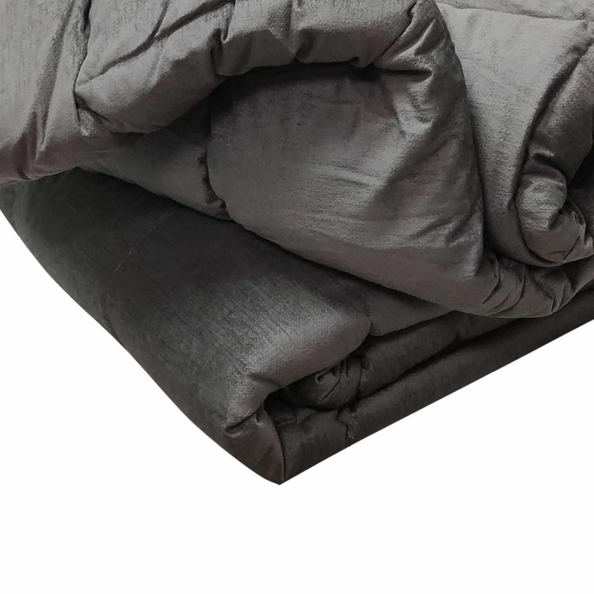 Trapunta 1 Piazza e e Mezza Claire Velluto Grigio | Angelo Carillo