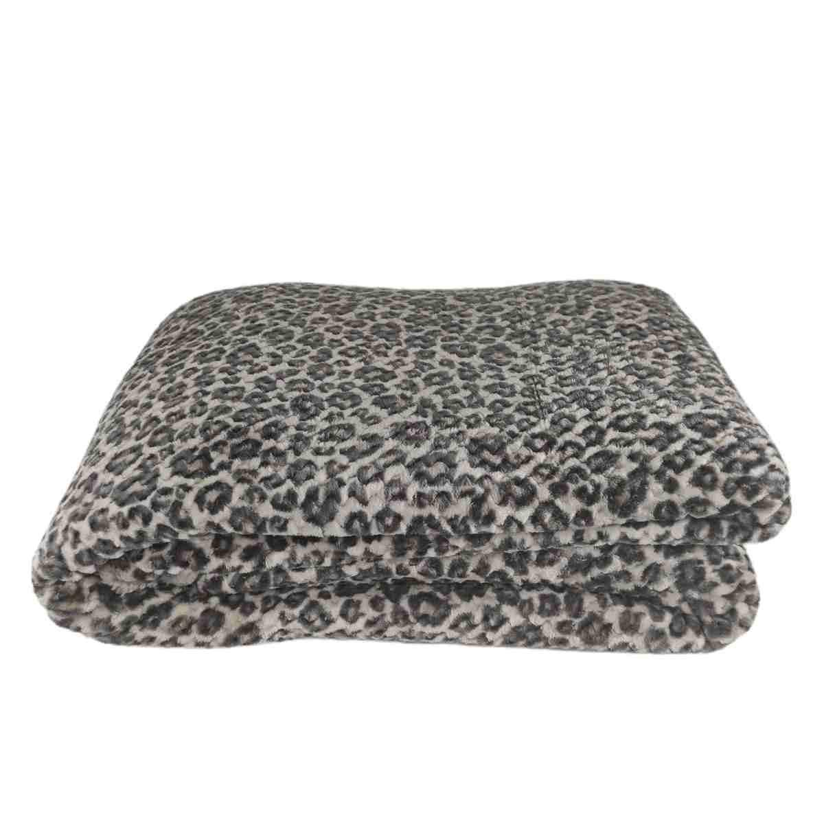 Coperta Plaid Leopard Marrone cm.130x160 | Angelo Carillo