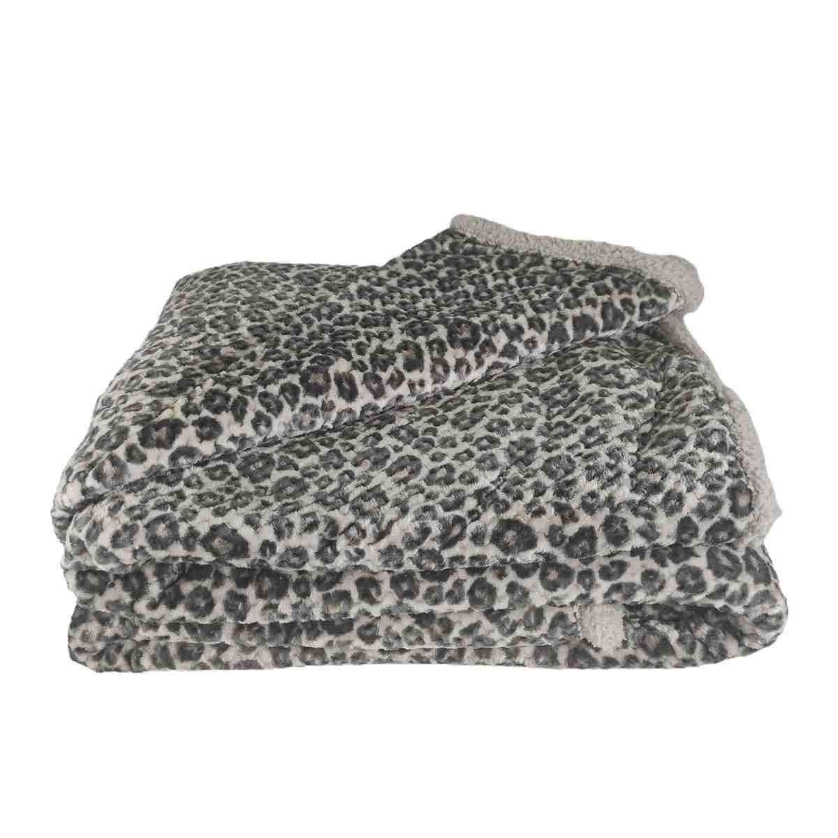 Coperta Plaid Leopard Marrone cm.130x160 | Angelo Carillo