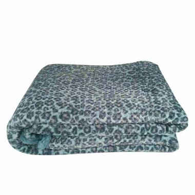 Coperta Plaid Leopard Azzurra cm.130x160 | Angelo Carillo