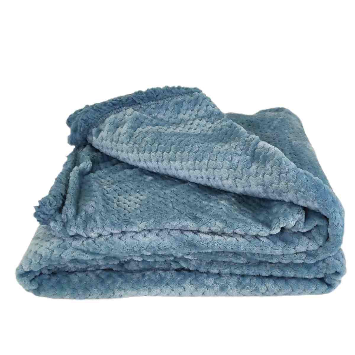 Coperta Plaid Gregory Azzurro 130x160 | Angelo Carillo