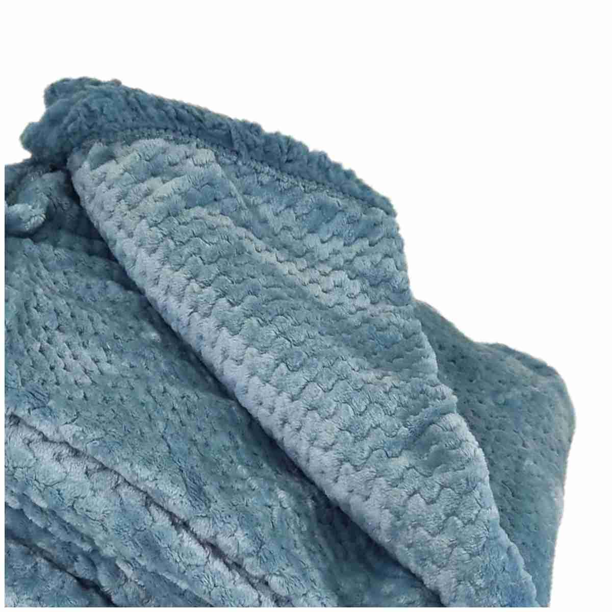 Coperta Plaid Gregory Azzurro 130x160 | Angelo Carillo