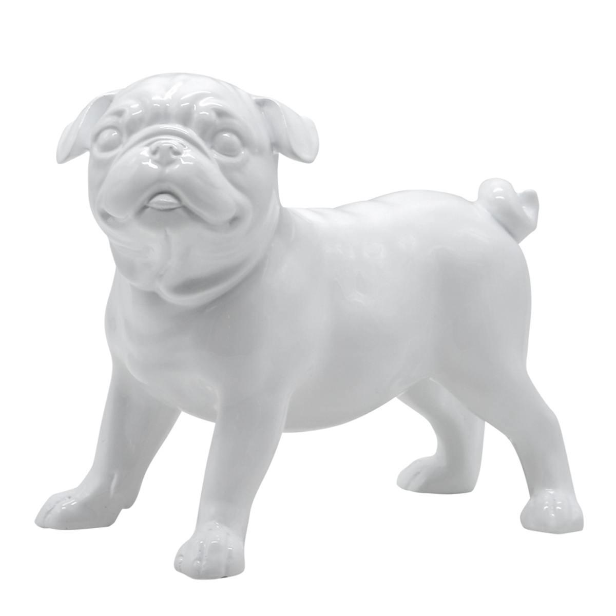 Decorazione Natalizia Resina White Dog cm.23x12x17 |Ambienti Glamour