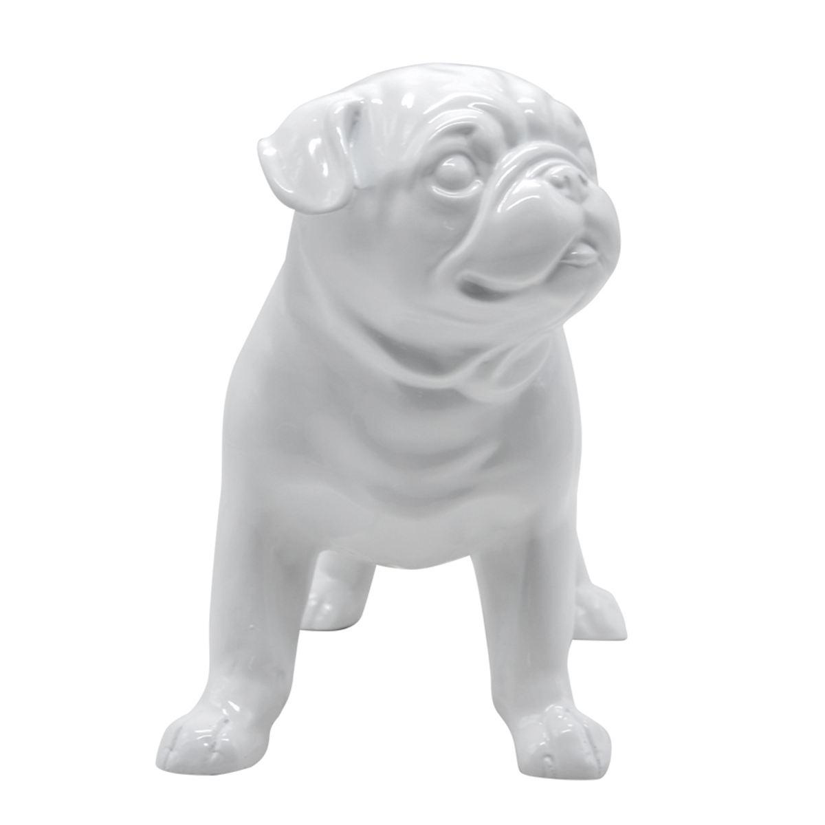 Decorazione Natalizia Resina White Dog cm.23x12x17 |Ambienti Glamour