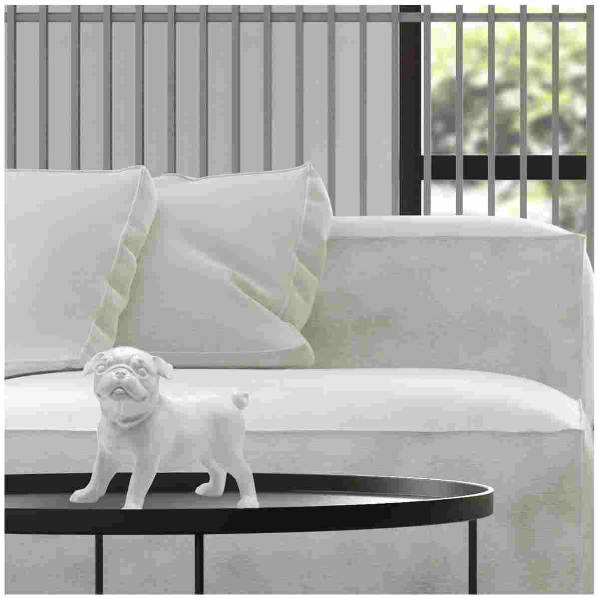 Decorazione Natalizia Resina White Dog cm.23x12x17 |Ambienti Glamour