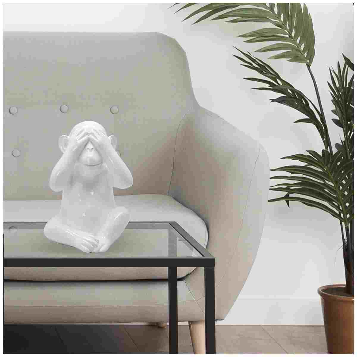 Decorazione Natalizia Resina Scimmia Non Vedo cm.30 |Ambienti Glamour