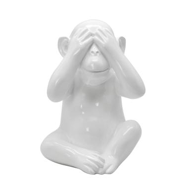 Decorazione Natalizia Resina Scimmia Non Vedo cm.30 |Ambienti Glamour