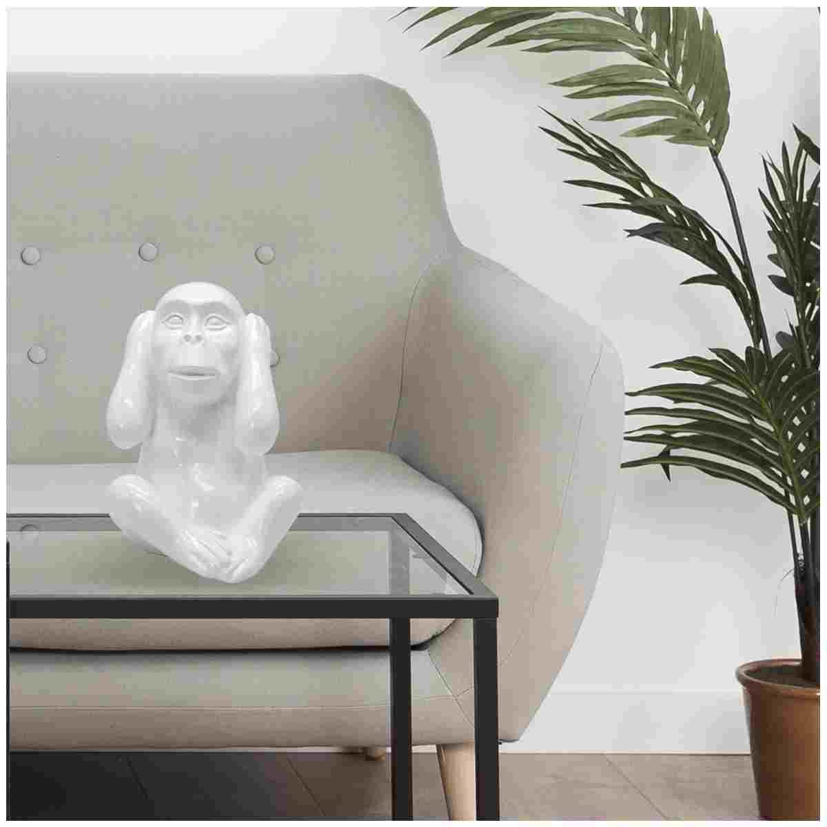 Decorazione Natalizia Resina Scimmia Non Sento cm.30 |Ambienti Glamour