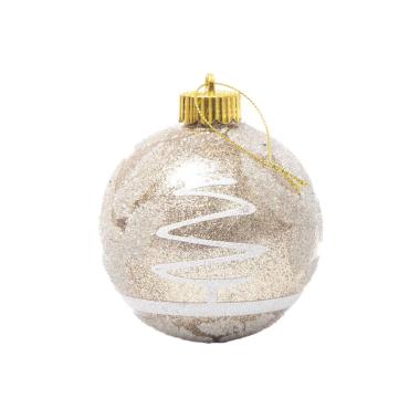 Pallina Natale cm.10 PVC Oro Ice con Albero Set pz.4 |Silani