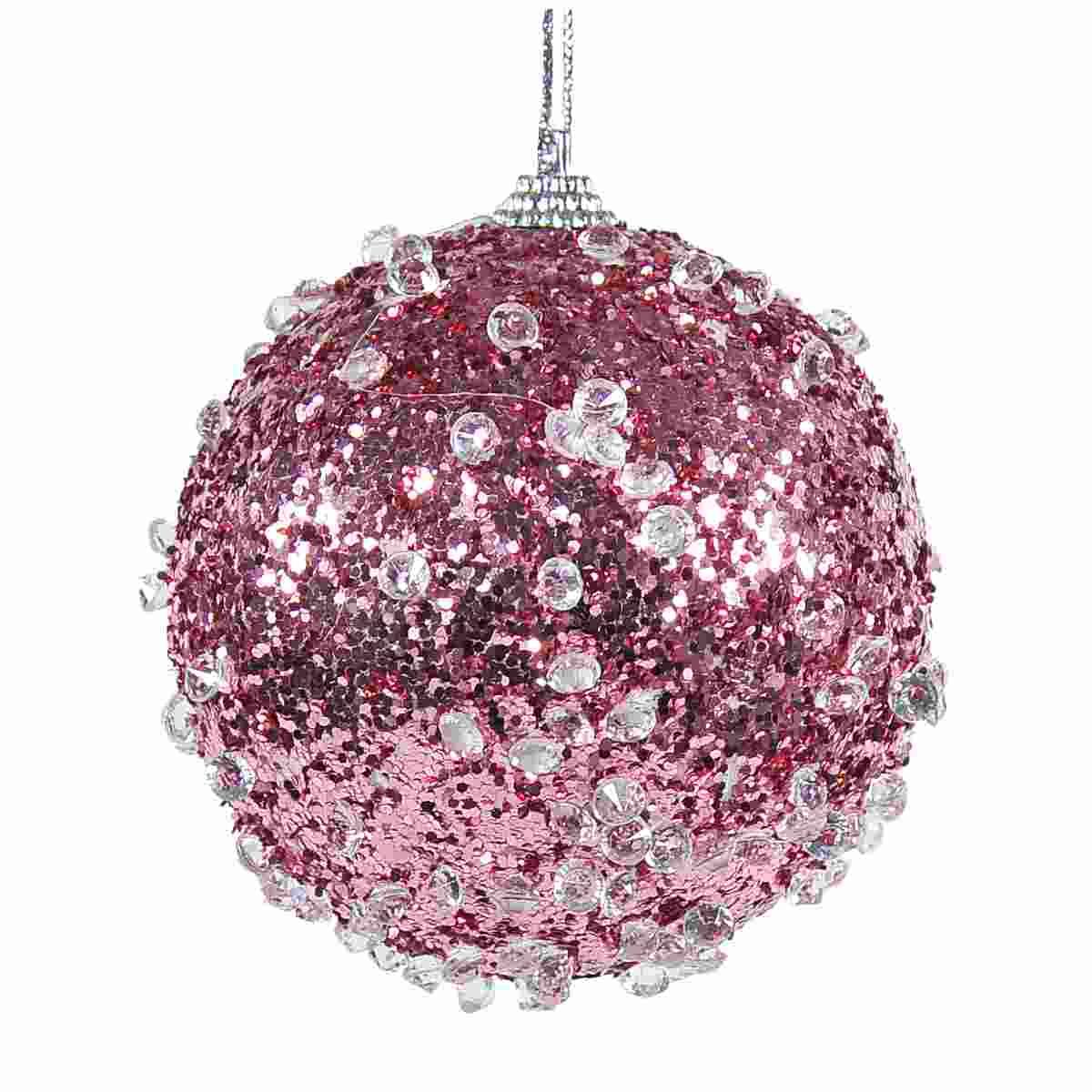 Pallina Natale cm.8 Rosa Diamond Set pz.6 |Silani