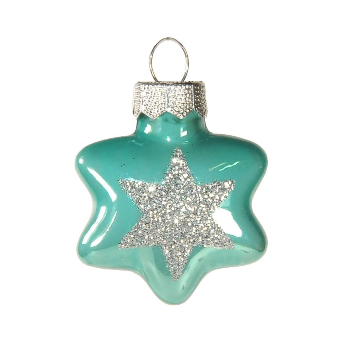 Pallina Natale Vetro cm.4 Stella Azzurra |Inge's Glass