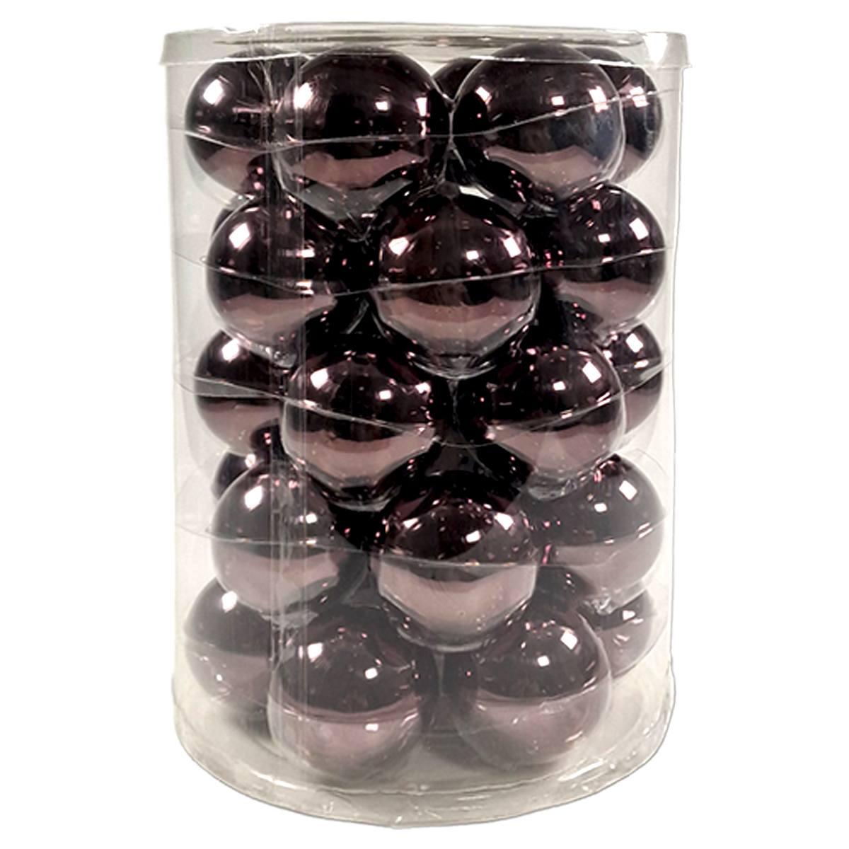 Pallina Natale Vetro cm.6 Marrone Lucido Set pz.30 |Silani