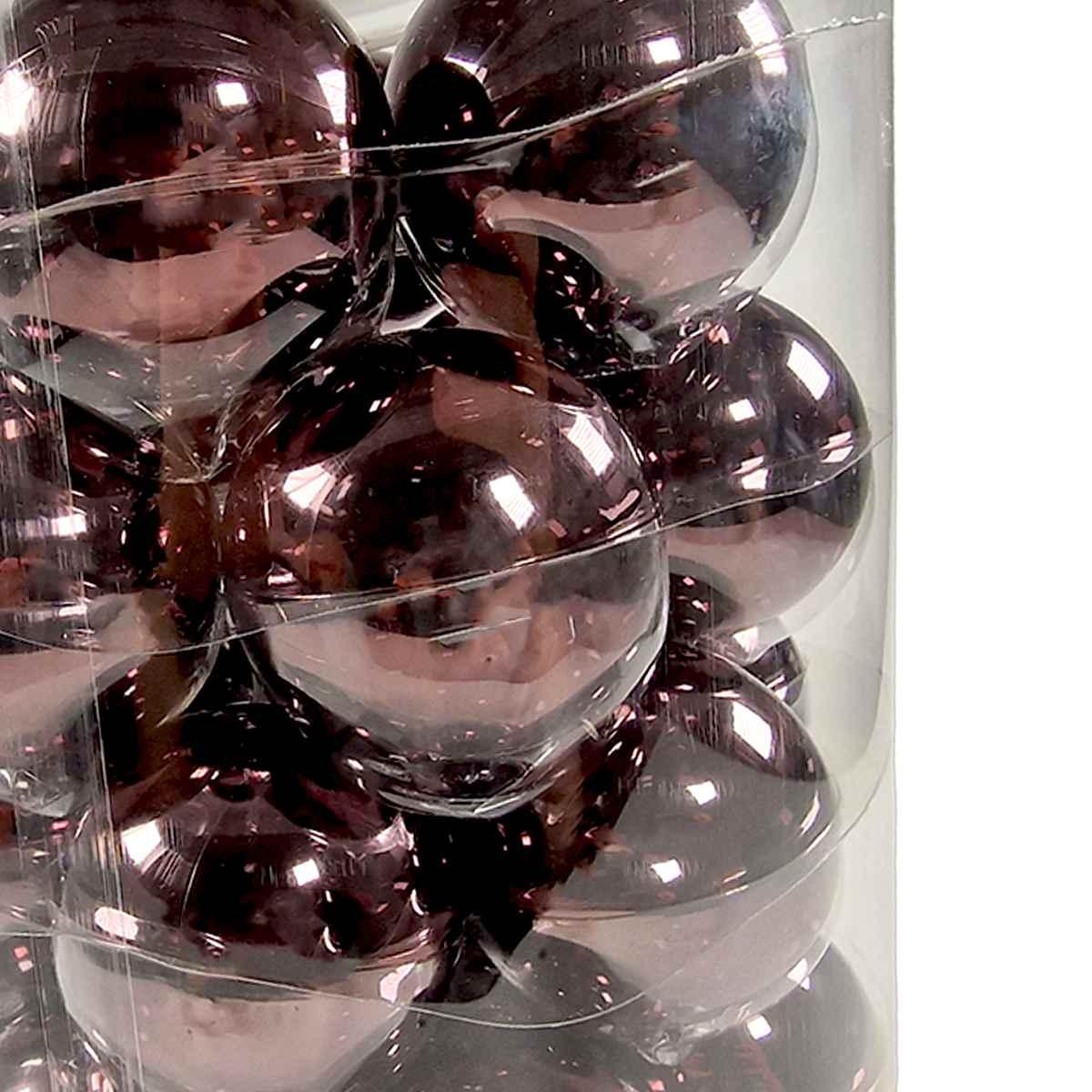 Pallina Natale Vetro cm.6 Marrone Lucido Set pz.30 |Silani