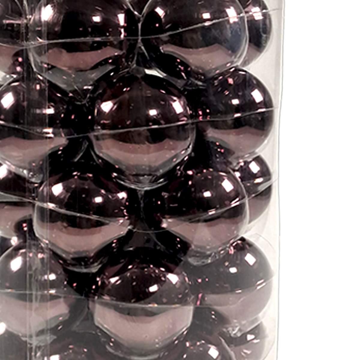 Pallina Natale Vetro cm.6 Marrone Lucido Set pz.30 |Silani