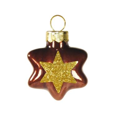 Pallina Natale Vetro cm.4 Stella Marrone |Inge's Glass