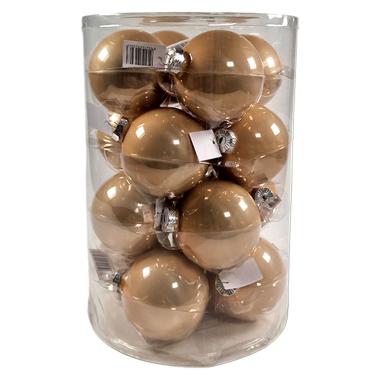 Pallina Natale Vetro cm.8 Oro Champagne Lucide Set pz.16 |Silani