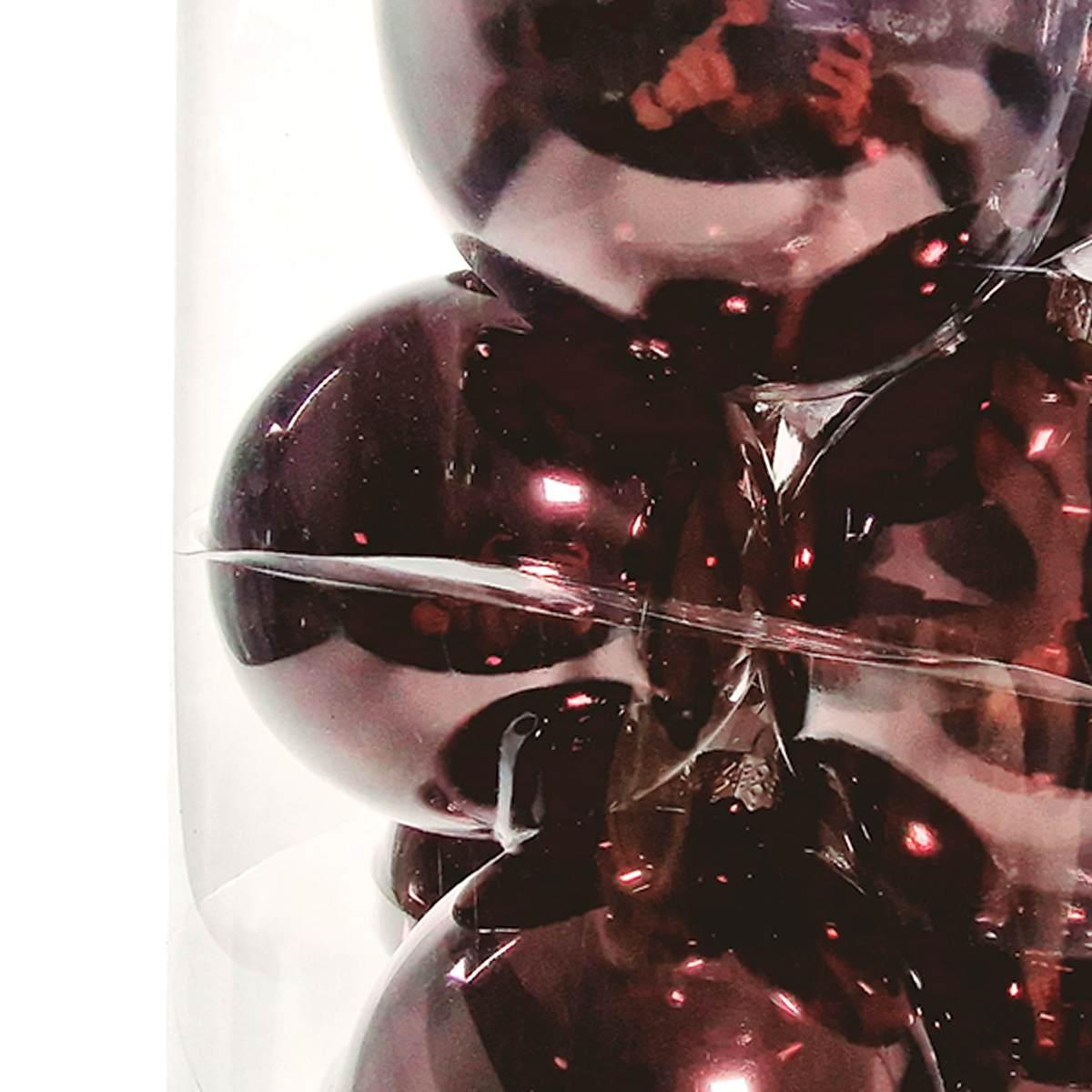 Pallina Natale Vetro cm.10 Marrone Fango Lucide Set pz.12 |Silani