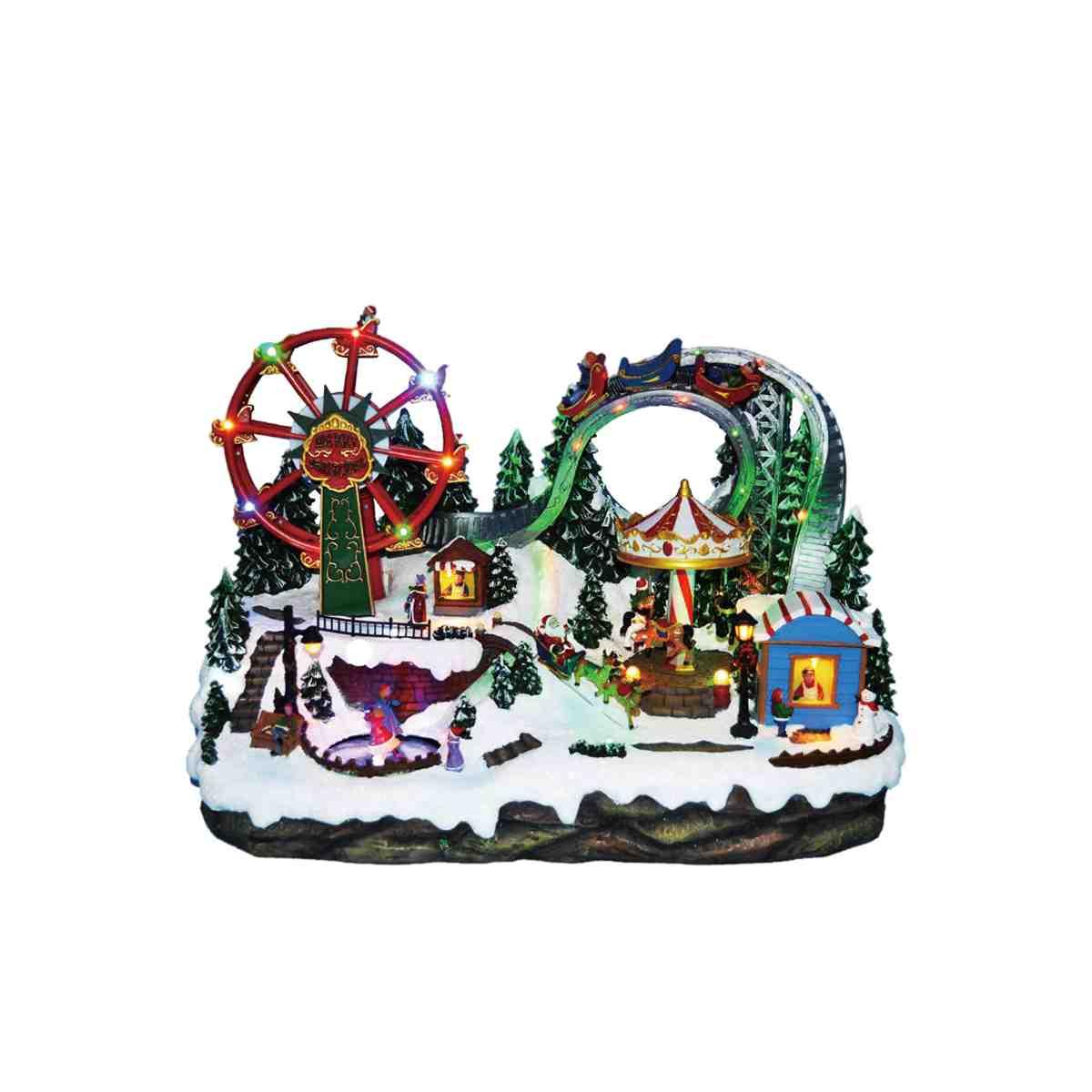 Giostra Natale Villaggio Moritz Luci Mov Suoni |Silani