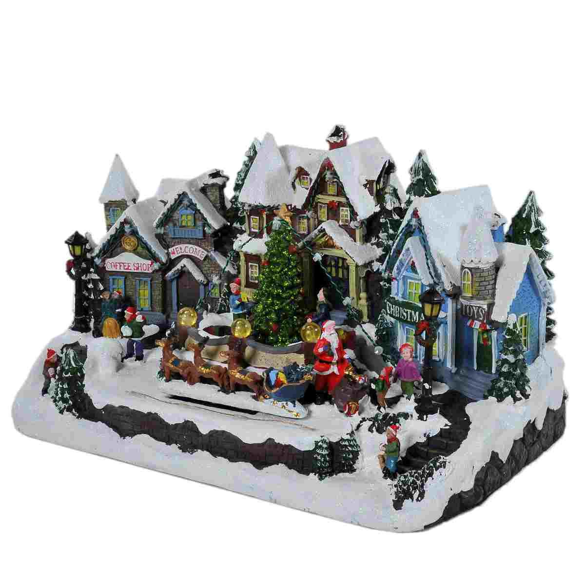 Giostra Natale Villaggio con Renn Luci Mov Suoni |Silani