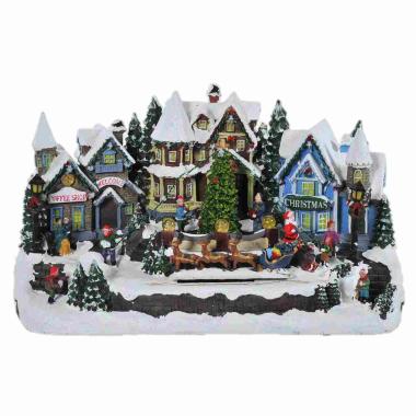 Giostra Natale Villaggio con Renn Luci Mov Suoni |Silani