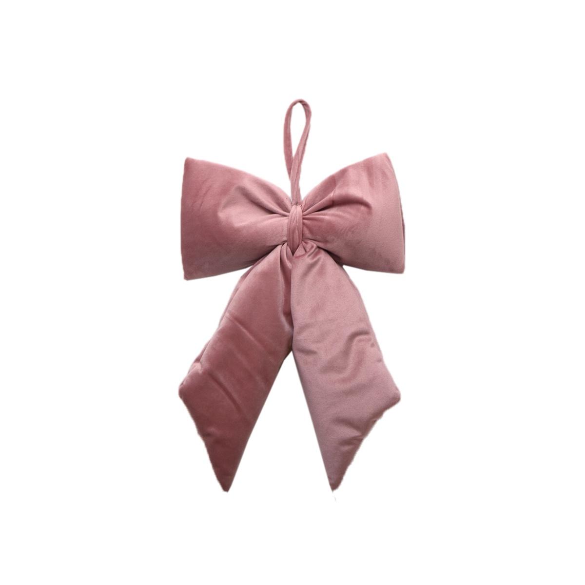 Decorazione Natalizia Fiocco Velluto Rosa cm.35x60 |Silani