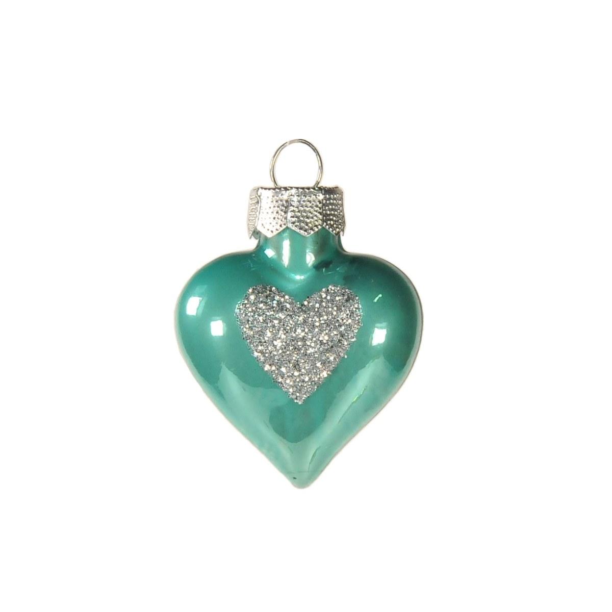 Pallina Natale Vetro cm.4 Cuore Azzurro |Inge's Glass