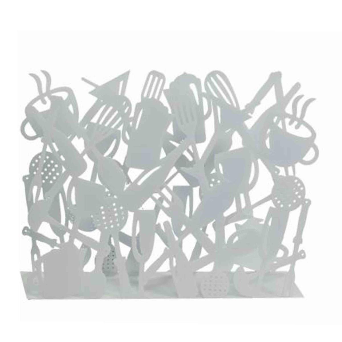 Portariviste Metallo Posate Set pz.2 Bianco cm.cm.35x12h26 |Vacchetti