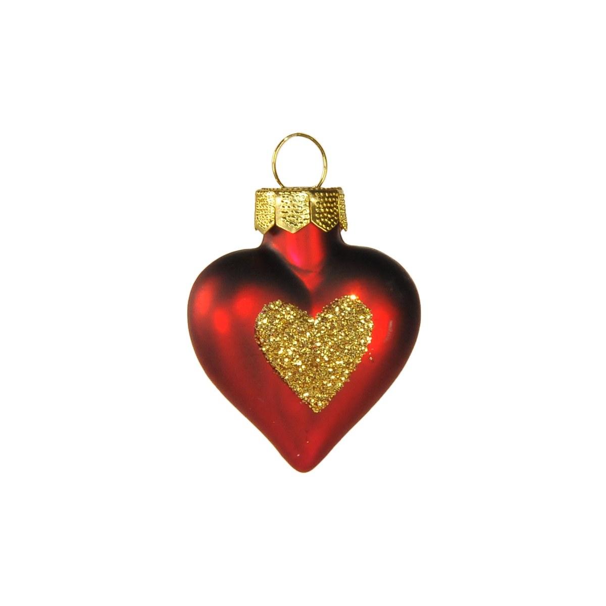 Pallina Natale Vetro cm.4 Cuore Bordeaux |Inge's Glass