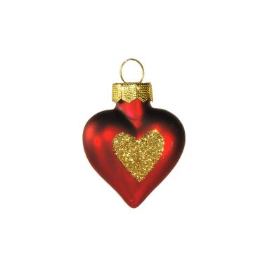 Pallina Natale Vetro cm.4 Cuore Bordeaux |Inge's Glass