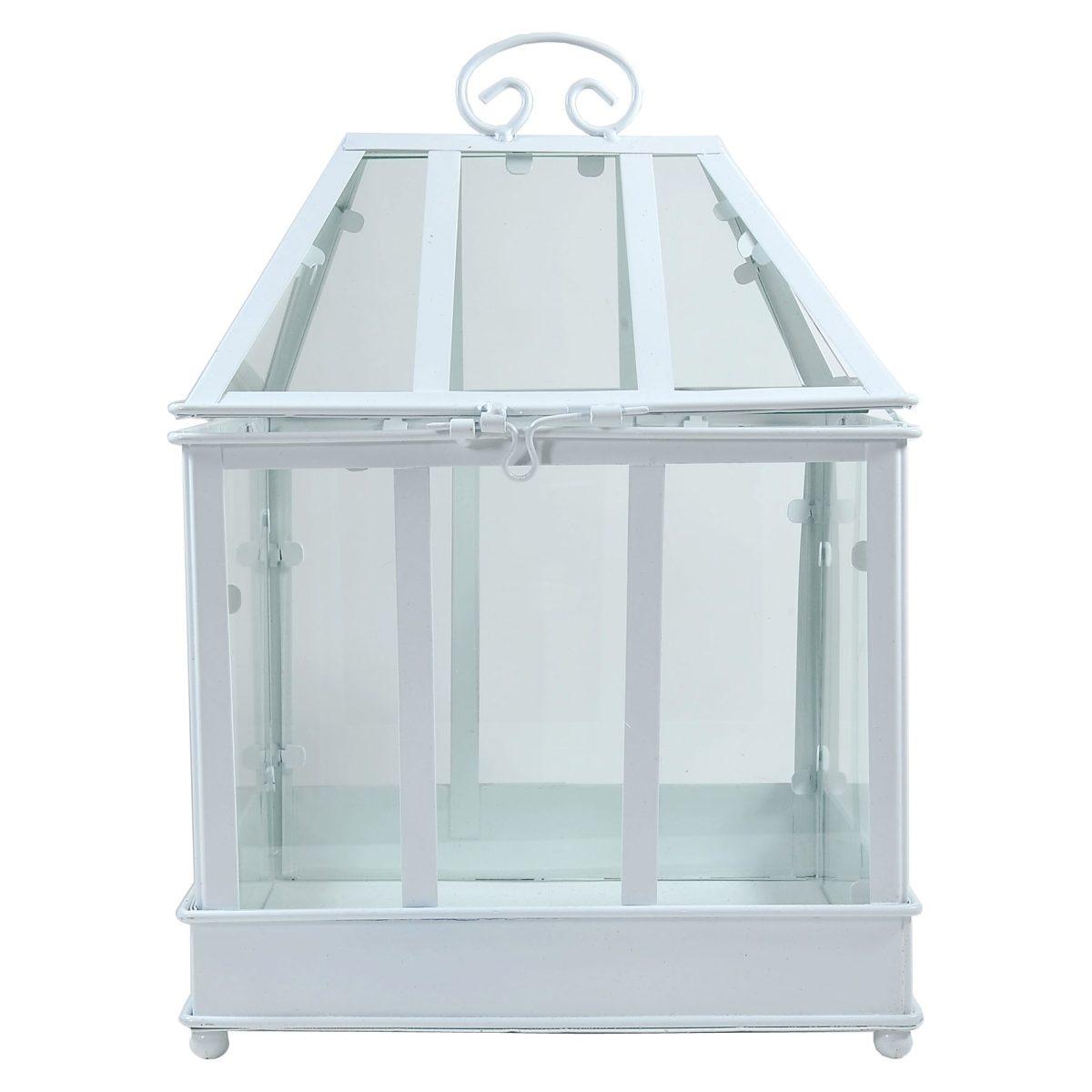 Lanterna cm.20x25xh35 Metallo Serra Bianca |Vacchetti