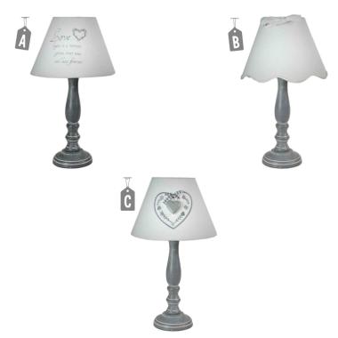 Lampada Tavolo Legno cm.35 3 Colori Assortiti | Vacchetti