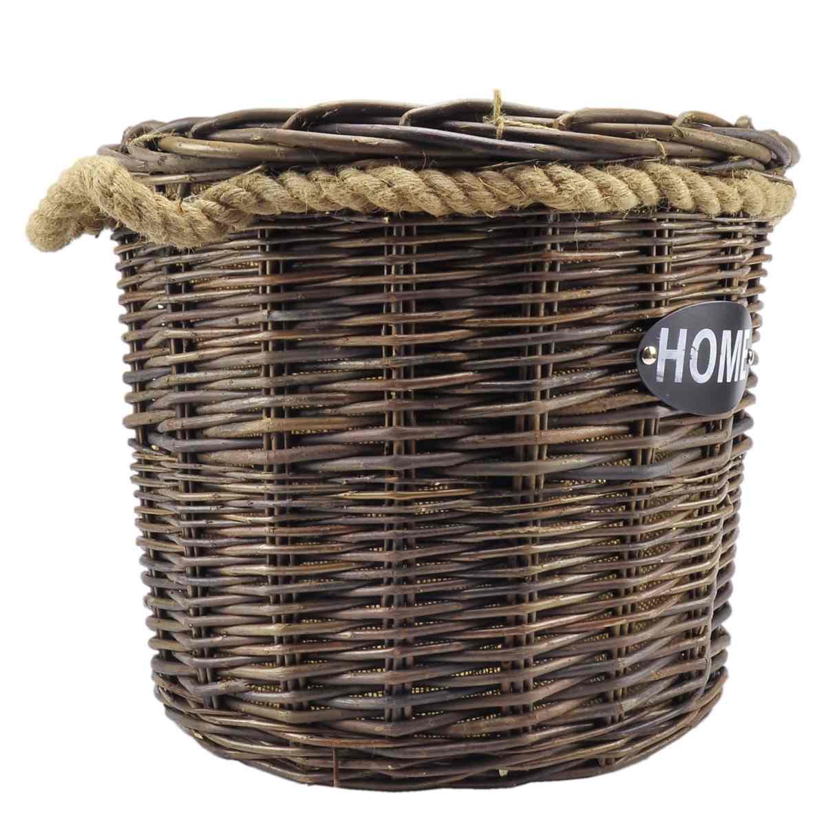 Cesto Vimini Portalegna Noce Home cm.35x28 | Vacchetti