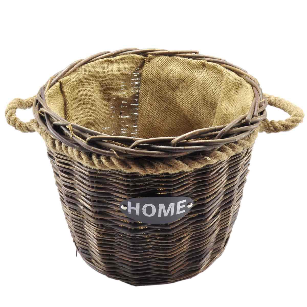 Cesto Vimini Portalegna Noce Home cm.35x28 | Vacchetti