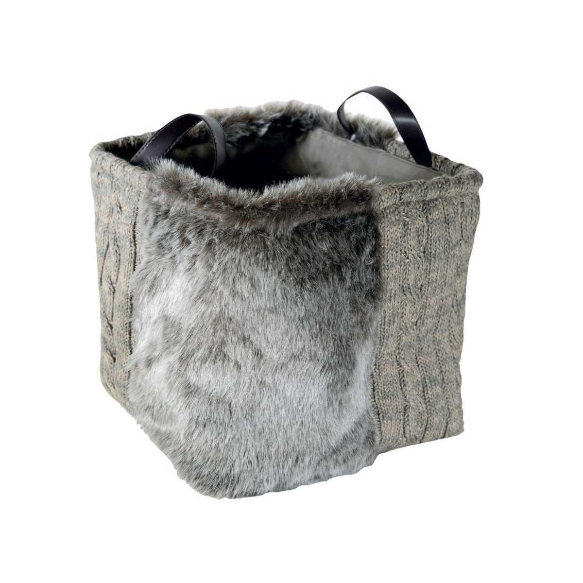 Cesto Maglia Grigio Pelliccia cm.26x26 | Vacchetti