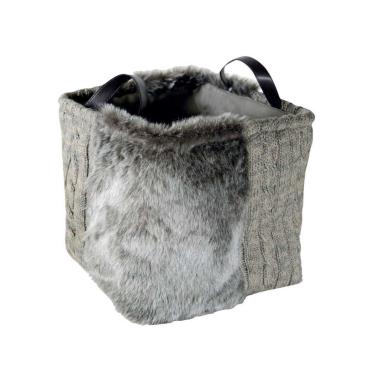 Cesto Maglia Grigio Pelliccia cm.26x26 | Vacchetti