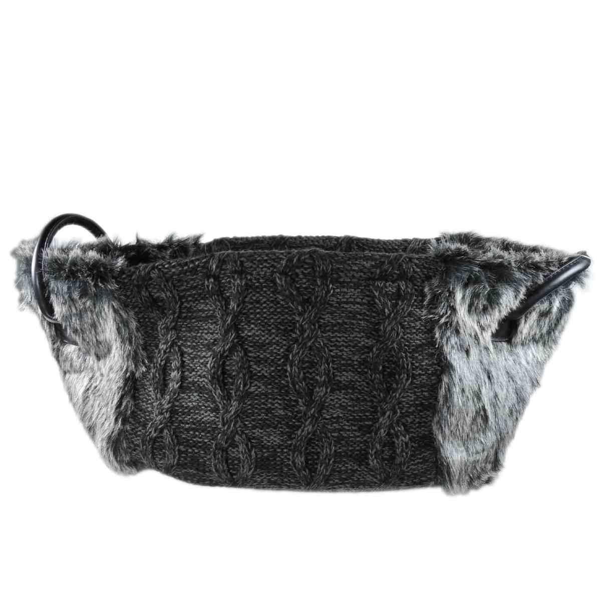 Cesto Maglia Nero Pelliccia 37x27x20 | Vacchetti