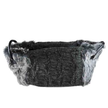 Cesto Maglia Nero Pelliccia 37x27x20 | Vacchetti