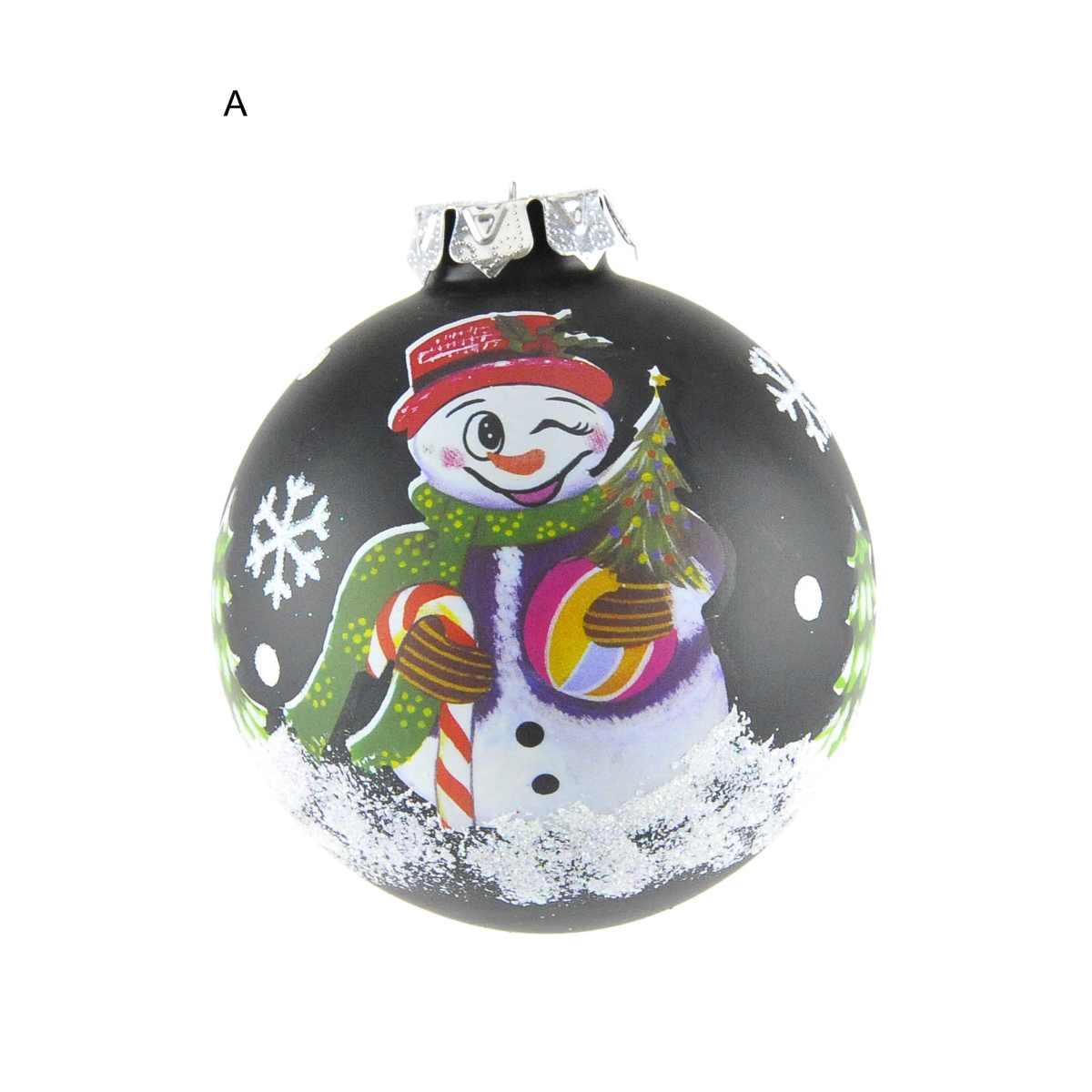 Pallina Natale Vetro Collezione cm.8 Nera 3 Modelli |Inge's Glass