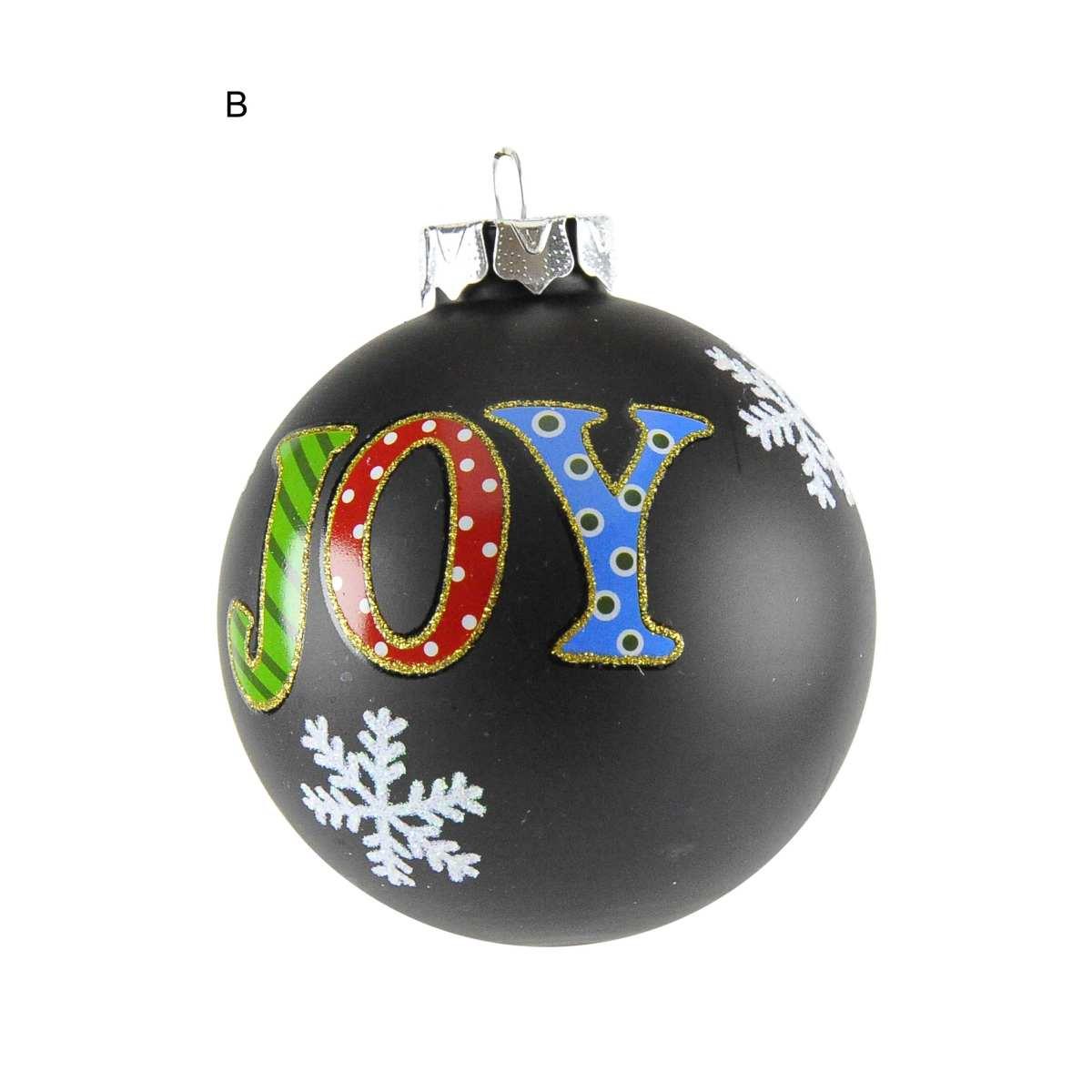 Pallina Natale Vetro Collezione cm.8 Nera 3 Modelli |Inge's Glass