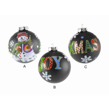 Pallina Natale Vetro Collezione cm.8 Nera 3 Modelli |Inge's Glass