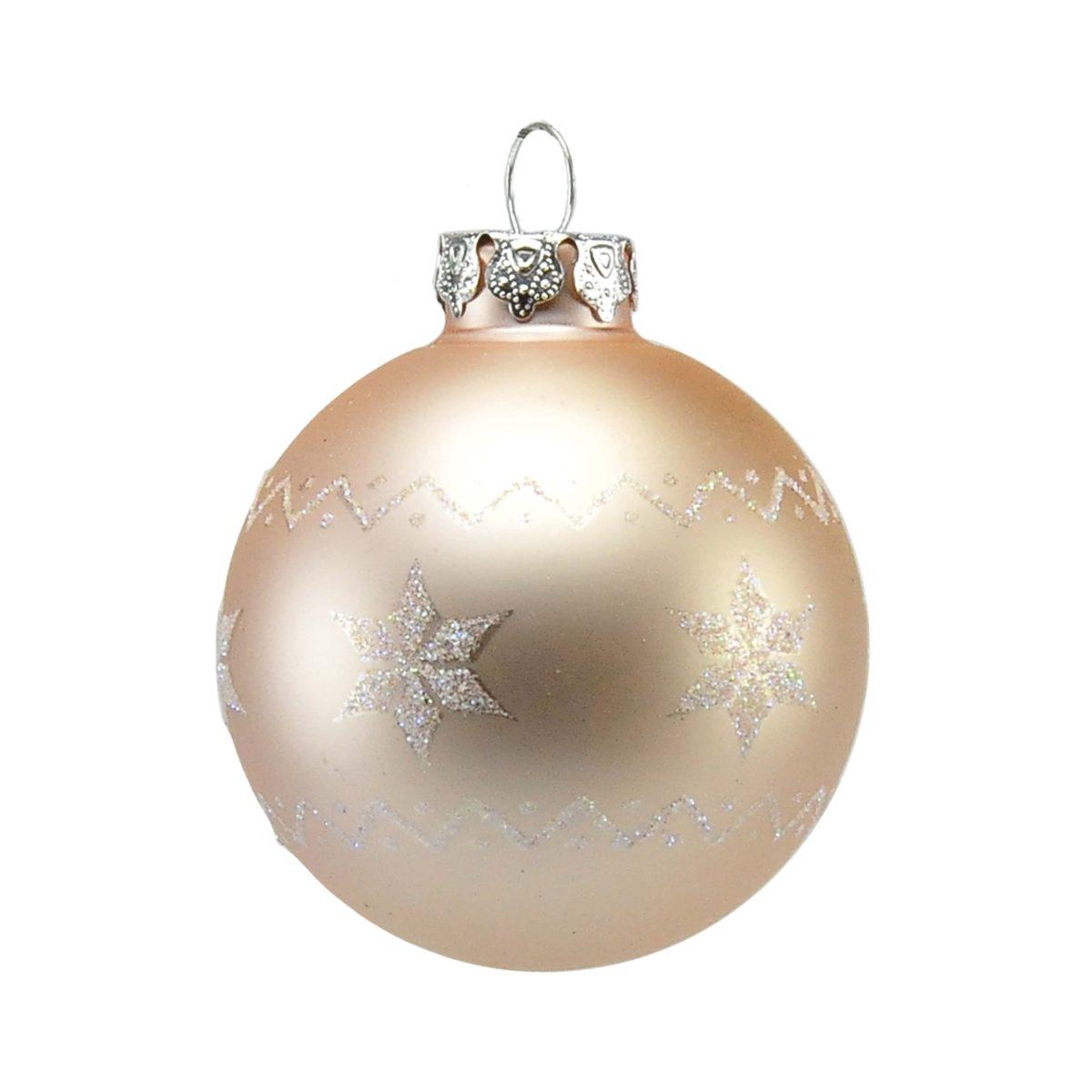 Pallina Natale Vetro cm.6 Rosa Set da con Puntale Set pz.9 |Inge's Glass