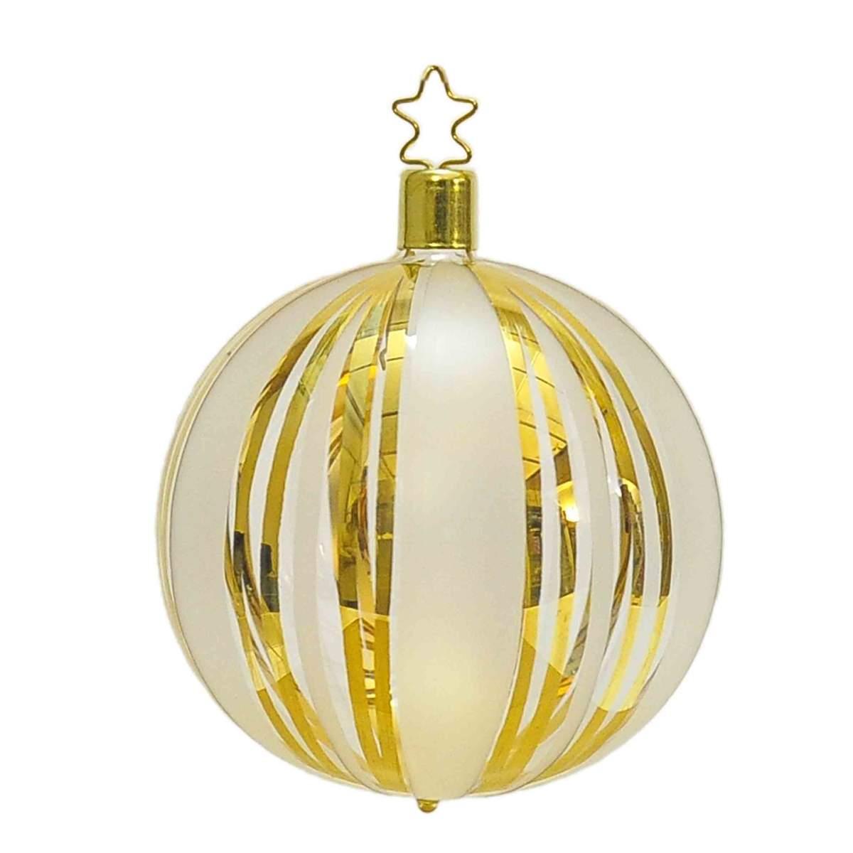Pallina Natale Vetro Collezione cm.8 Le Carat Oro Set pz.4 |Inge's Glass
