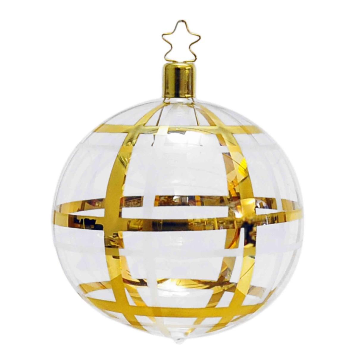 Pallina Natale Vetro Collezione cm.8 Le Carat Oro Set pz.4 |Inge's Glass