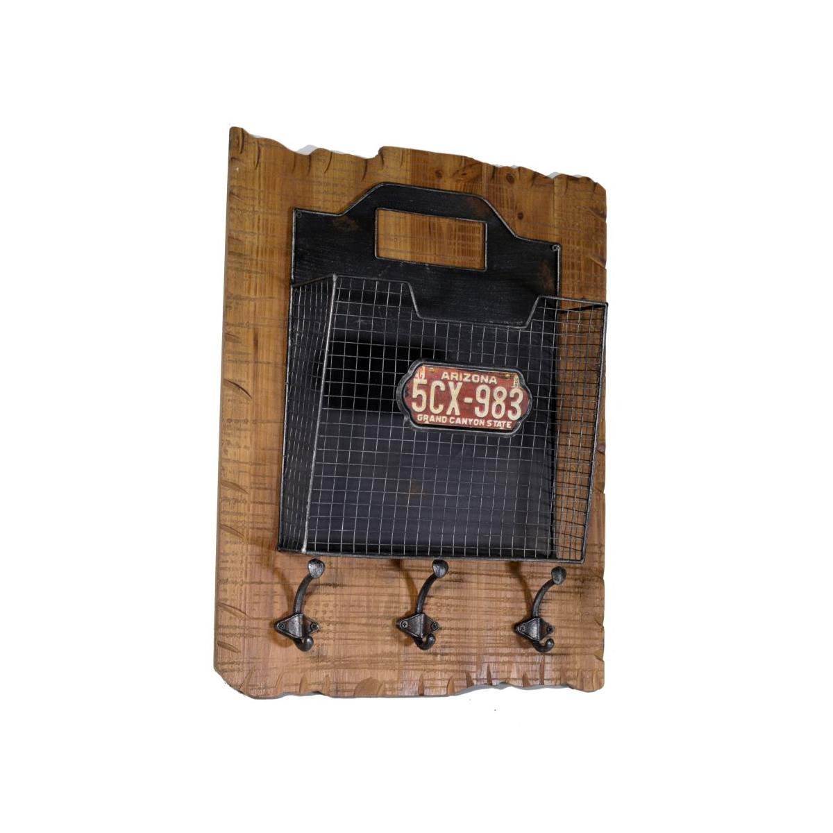 Portalettere Legno 1 Posto con Appendino 3 Posti Arizona cm.43,5x12,5h55,5 | Vacchetti