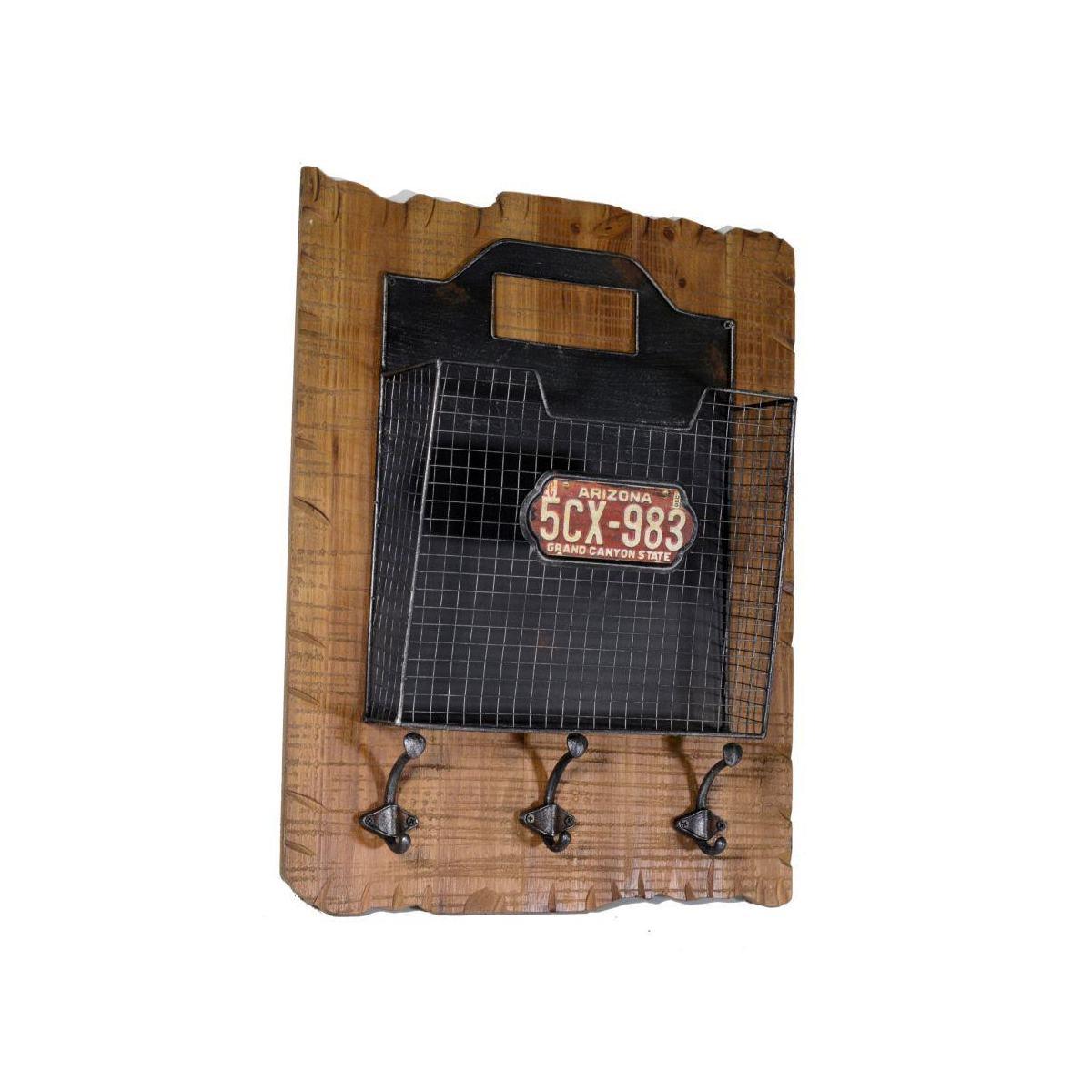 Portalettere Legno 1 Posto con Appendino 3 Posti Arizona cm.43,5x12,5h55,5 | Vacchetti